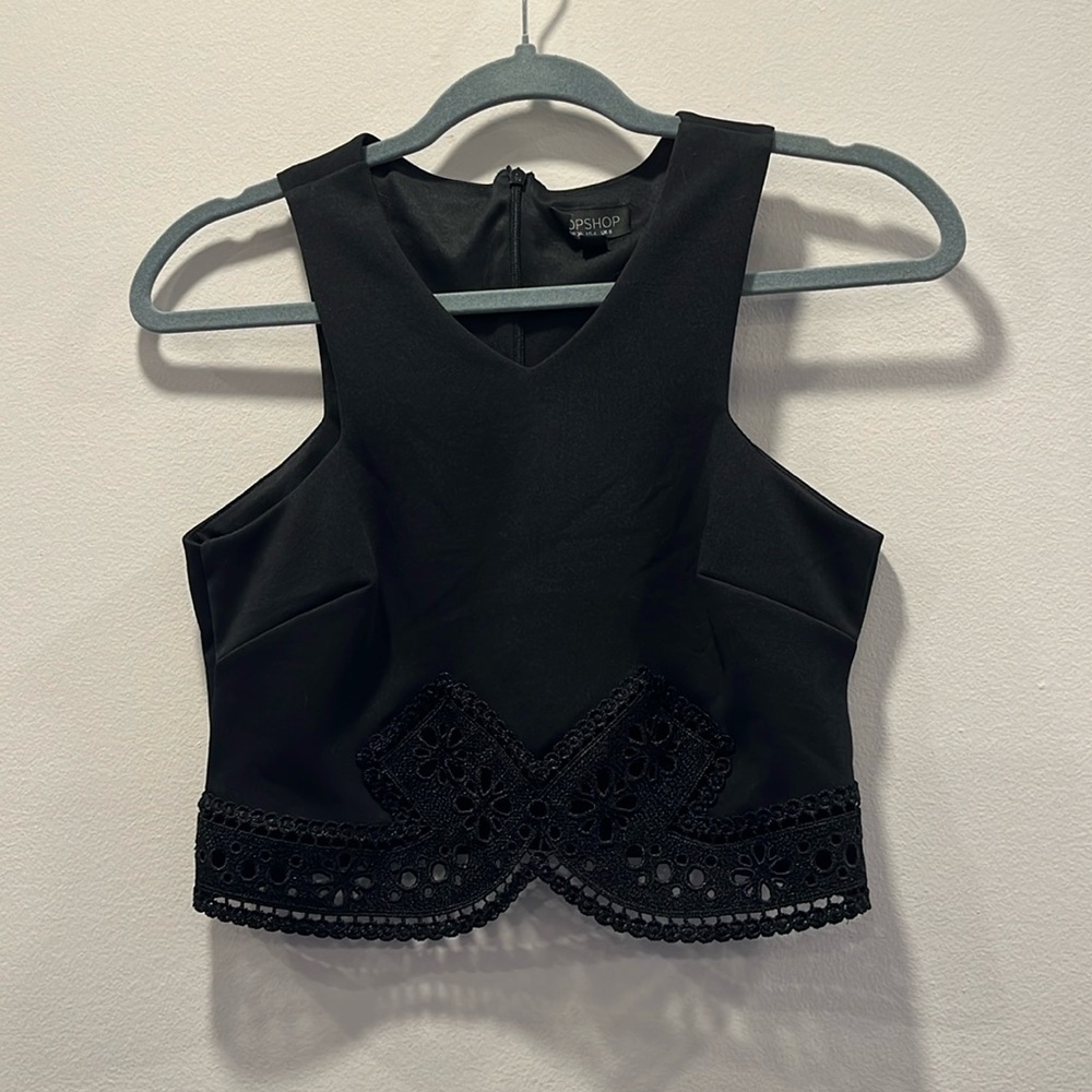 Top Shop - Sz 4 (S) Lace Black Crop